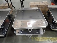 LOT, (2) 21" X 24" ALUMINUM TRAY CART ON CASTERS