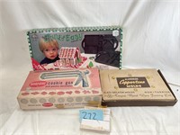 Vintage molds, cookie gun, ginger bread house