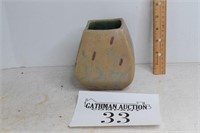 Cattails Pottery Vase Marked MH