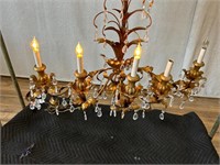 Vintage Italian Wall Candelabra w/Crystals