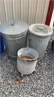 Galvanized cans and buckets
