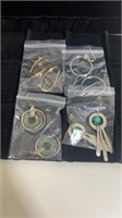 Lot of 4 pairs sterling earrings-hoop, circle