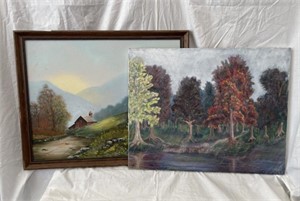 2- Framed Oil on Canvas Paintings