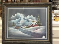 Framed/matted  painting/print 23" x 19"