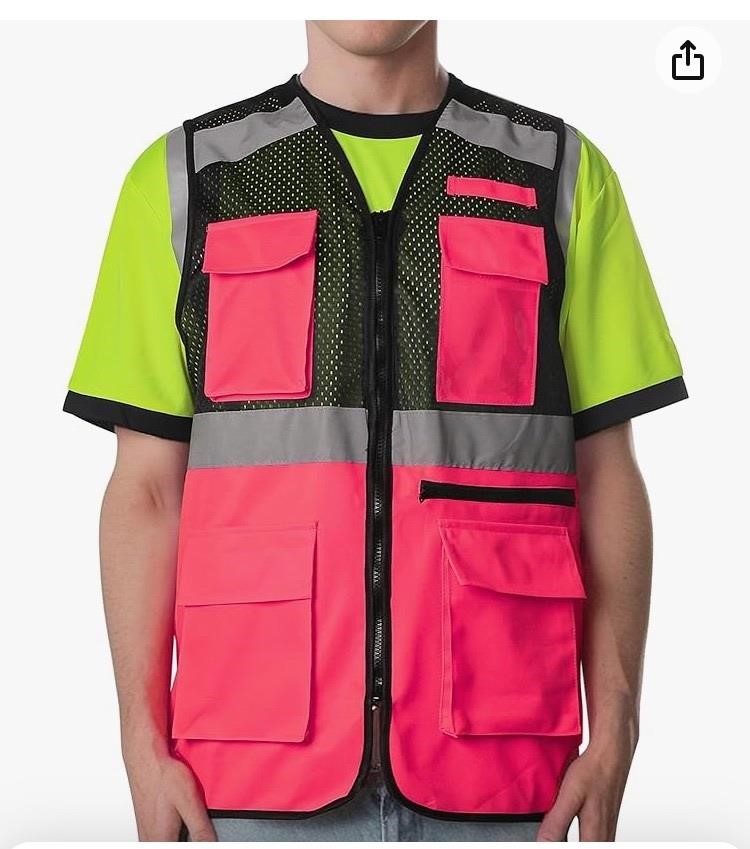 Pink safety vest xl