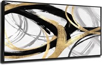 $190 (75x150cm) Abstract Wall Art Gold Canvas