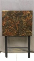 Folding Tray Table Marble-look Top