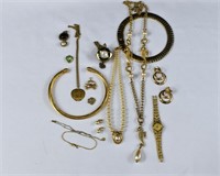 17pc Vintage Gold Tone Costume Jewelry - Napier +