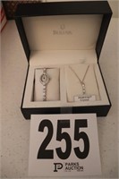 Bulova Watch & Swarovski Crystal Necklace Box