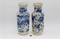 Pair of Antique Delftware Vases