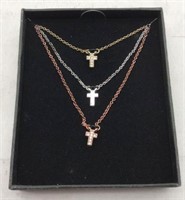 New 3 Cross Pendant Necklaces