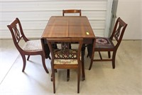 Table and Four Mismatched Chairs