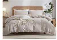 Beige Duvet Cover Queen 3pcs