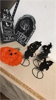 Halloween candle holders with headstones with