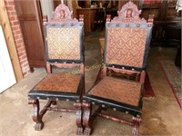 Embossed Leather Rampart Side Chairs with