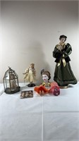 Doll statue and decor lot