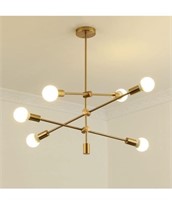 Gold Sputnik chandelier with 6 lights