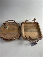 2 Food Safe Wood Trays