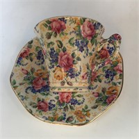 CHINTZ TEACUP & SAUCER HAIRLINE CRACK IN CUP
