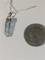 .925 aquamarine crystal pendant