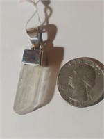 Solid .925 hiddenite pendant