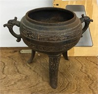 Asian cast iron censer incense burner