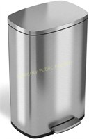Brushed Stainless Steel Step Trash Can 13.2 Gallon
