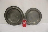 12" Colonial Pewter & 13" Stieff Pewter Platters