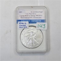 2001 WTC Silver Eagle, one oz Silver