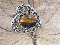 TIGERS EYE HEART PENDANT ROCK STONE LAPIDARY SPECI