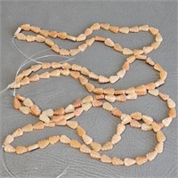 Beads - red aventurine carved leaf