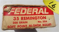 Federal 35 Remington soft point bullets, plus