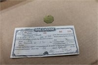 Vintage dog license