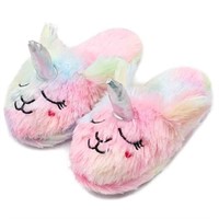 Girls Cute Unicorn Slippers Soft Warm Plush
