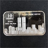 10 gram Fine Silver Bar - World Trade Center