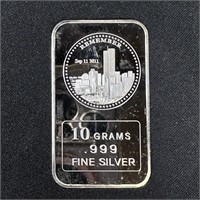 10 gram Fine Silver Bar - 9/11 Remembrance