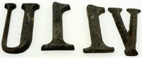 4 Antique Lead House Numbers/Letters