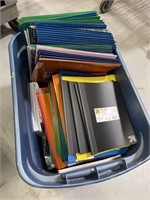 Tub of 120+ school folders & notebooks