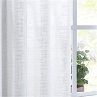 Semi-Sheer White Curtain Panels for Living Room