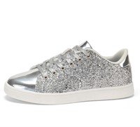 LUCKY STEP Glitter Sneakers Lace up | Fashion