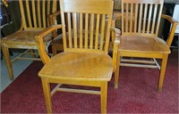 Beautiful Grouping of 4 Oak Chairs