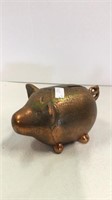 Vintage Metal piggy bank is missing the plug to