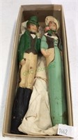 Vintage candles of Victorian couple taper candles