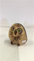 Pottery hand-painted in Mexico owl measuring 4