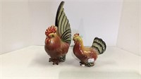 Vintage chicken and rooster ceramic figurine by