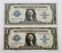 (2) 1923 $1 SILVER CERTIFICATE