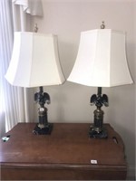 Pair of Eagle Lamps