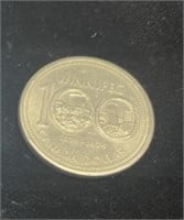 1974 Canada One Dollar Coin Double Die Chimeny