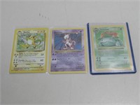 3 Holo Pokemon Cards Raichu, Mewtwo & Venusaur