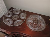 Pair of Cut Glass Round Platters